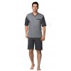 Pánské pyžamo s krátkým rukávem, 204ERNESTk 779, šedá (Velikost M)