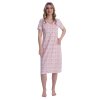 Dámská noční košile s krátkým rukávem, 104572 122, růžová (Velikost XXXL)