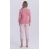 Dámské pyžamo s 3/4 rukávem, 104574 122, růžová (Velikost XXL)