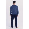Pánské pyžamo s dlouhým rukávem, 204216 454, modrá (Velikost M)