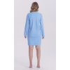 Dámská noční košile s dlouhým rukávem, 104790 934, modrá (Velikost S)
