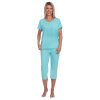 Dámské pyžamo s krátkým rukávem, 104823 948, tyrkysová (Velikost L)