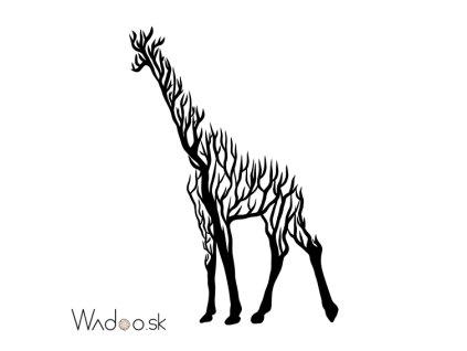 Žirafa z konárov – vysoký drevený výrez do detskej izby