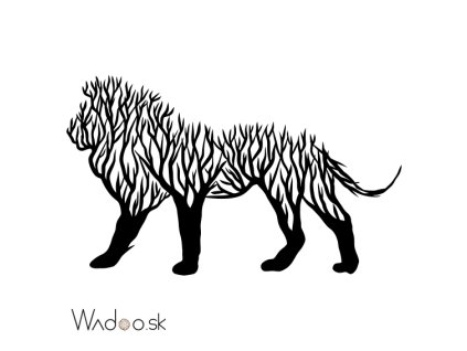 Kráľ džungle z konárov – drevený lev na stenu