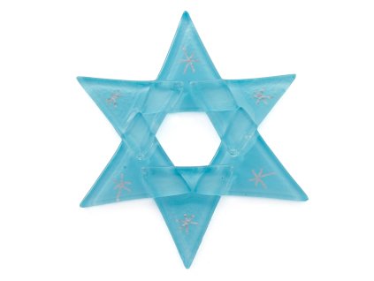 Bożonarodzeniowa szklana ozdobna gwiazda w pastelowym niebieskim