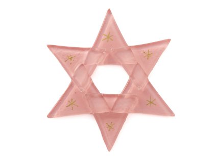 Bożonarodzeniowa szklana ozdobna gwiazda pastelowa czerwień Bożonarodzeniowa szklana ozdobna gwiazda pastelowa czerwień