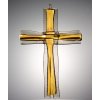 Elegancki, artystyczny krzyż ścienny WAGA, pozłacany, ze szkłaE346