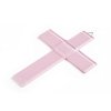 Pastelowy różowy krzyż szklany z okazji chrztu, ręcznie wykonany.