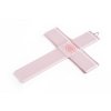 Szklany krzyż z okazji chrztu pastelowy różowy - ze spiralą