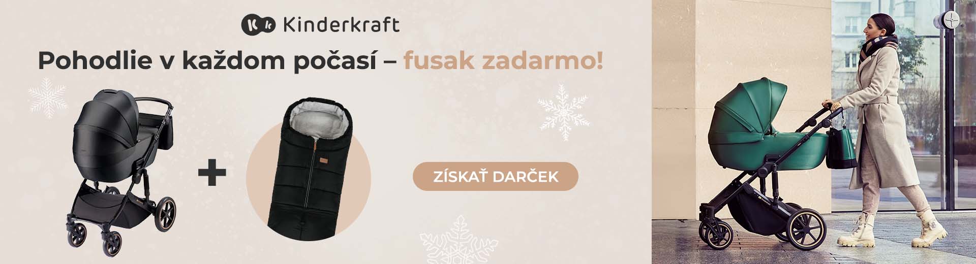 kočíky Kinderkraft s fusakom Jibot Black