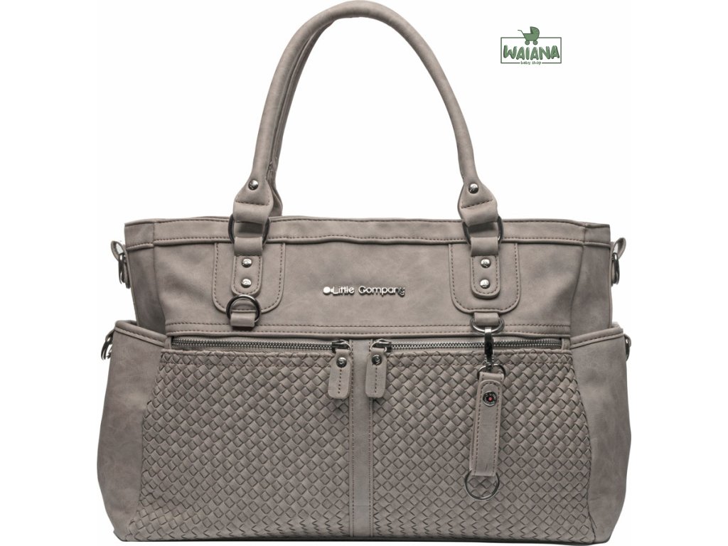 Little Company Prebaľovacia taška Monaco Braided Taupe prepletaná Sivohnedá