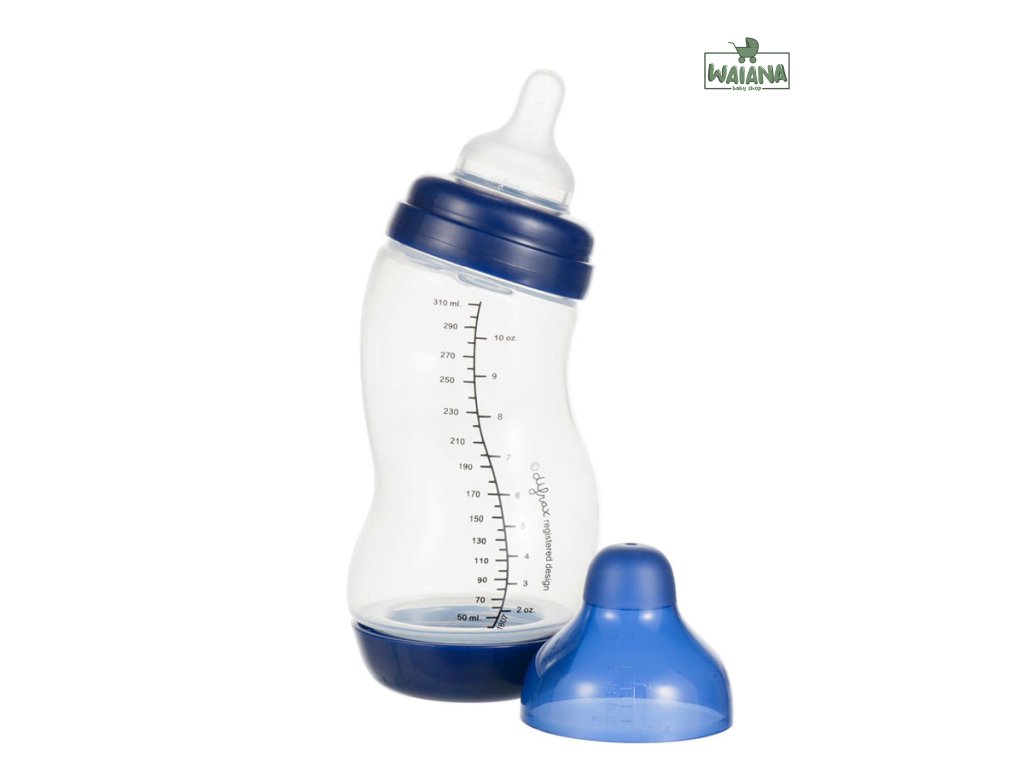 Dojčenská S-fľaška Difrax antikoliková široká tmavomodrá 310 ml