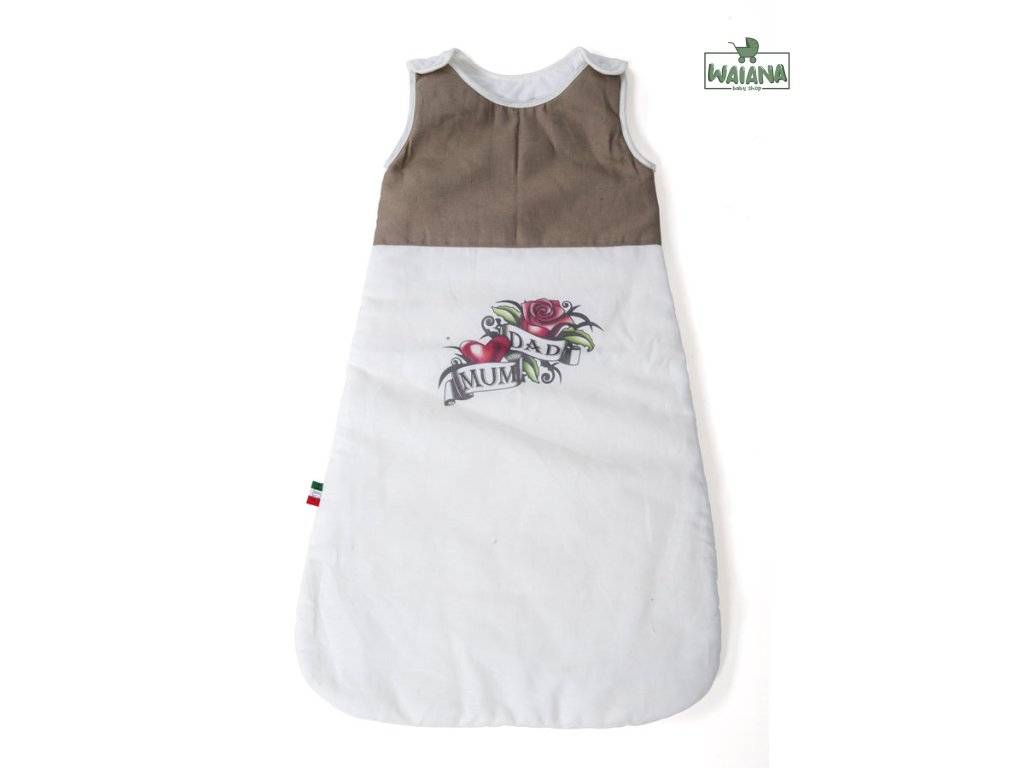 Hug's Factory Hugs Factory spací vak small Vanilla dekor Mom and Dad, 85cm
