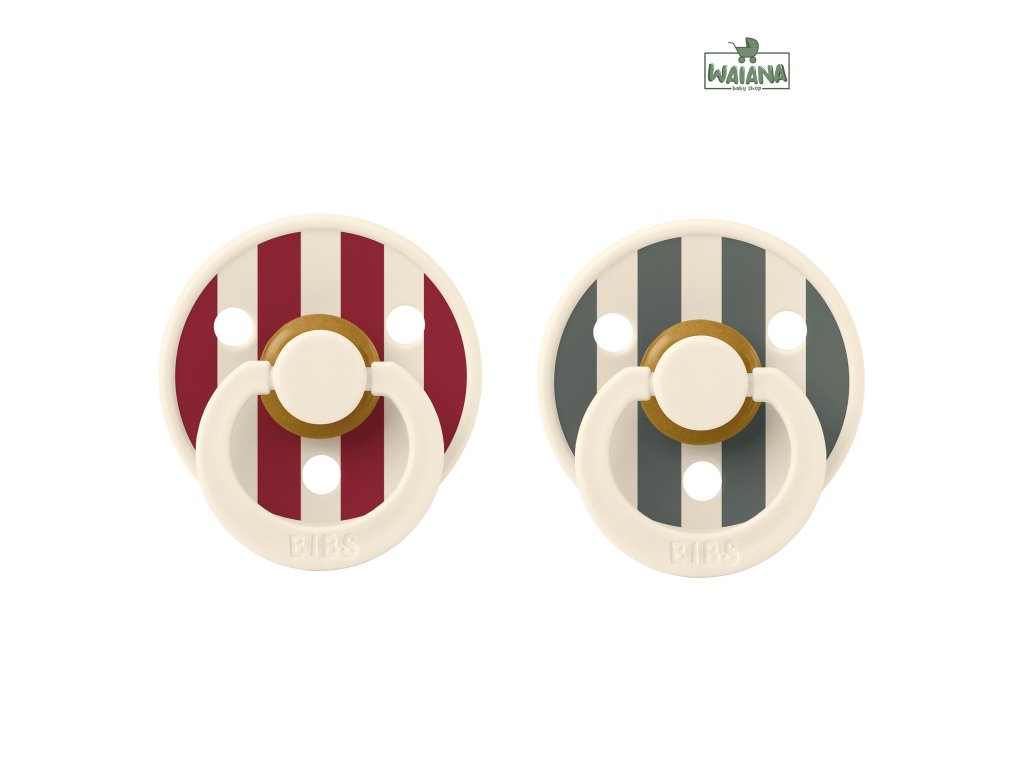 BIBS STUDIO Colour Block cumlíky z prírodného kaučuku 2ks - veľkosť 1,Ruby Pine Mix