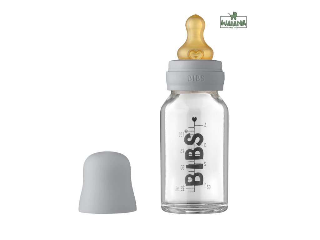 BIBS Baby Bottle sklenená fľaša 110ml,Cloud