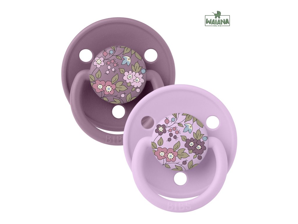 BIBS x LIBERTY De Lux cumlíky zo silikónu 2ks - one size,Violet Sky / Mauve