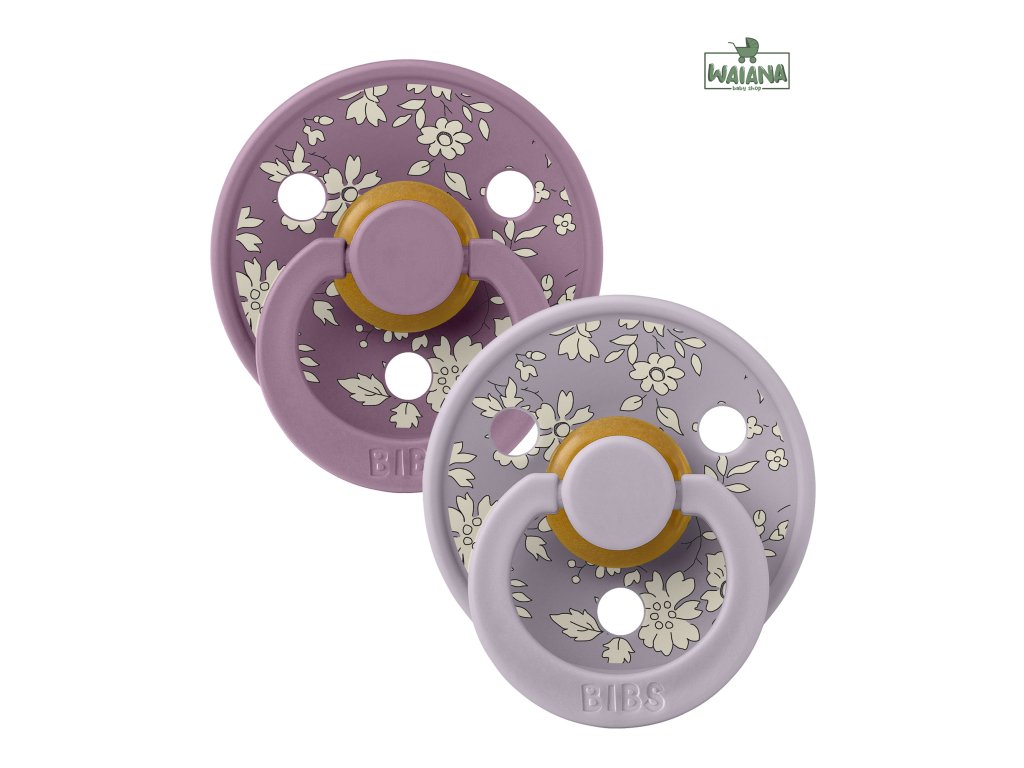 BIBS x LIBERTY Colour cumlíky z prírodného kaučuku 2ks - veľkosť 2,Fossil Grey / Mauve