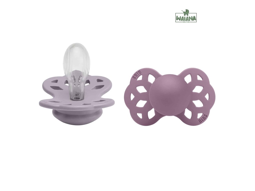 BIBS Infinity symetrické cumlíky zo silikónu 2ks - veľkosť 2,Fossil Grey / Mauve
