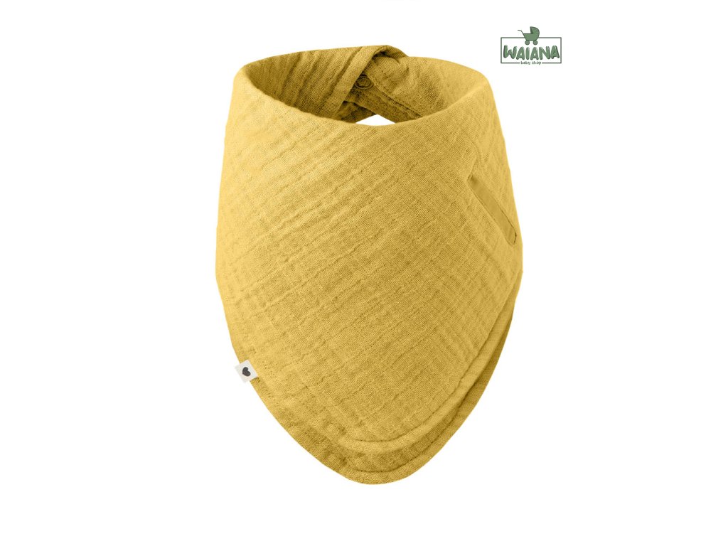 BIBS Bandana mušelínový slintáčik z BIO bavlny,Mustard