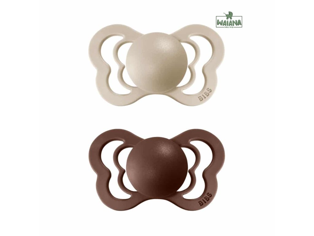 BIBS Couture anatomické cumlíky zo silikónu 2ks - veľkosť 2,Vanilla / Mocha