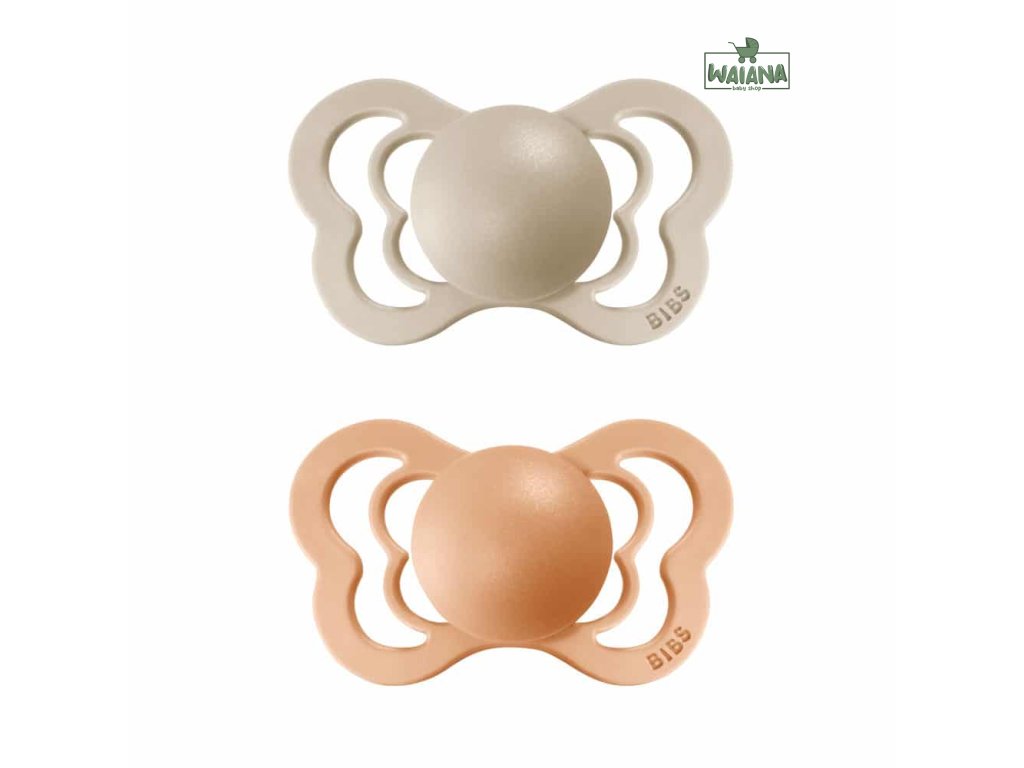 BIBS Couture anatomické cumlíky zo silikónu 2ks - veľkosť 2,Vanilla / Peach