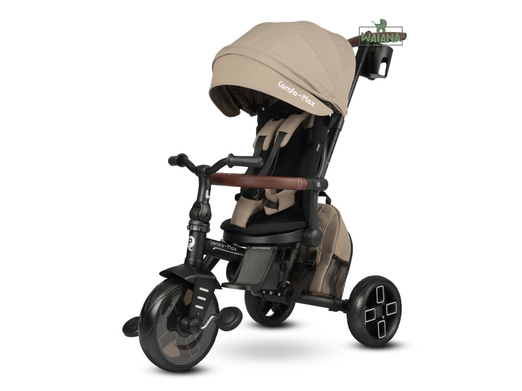 QPLAY Trojkolka Comfo Max Coffee, 8 v 1, vek 10-72 mesiacov