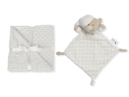 INTERBABY | Deka mäkká guličky + prítulka - KRÉMOVÁ