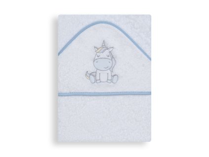 INTERBABY | Osuška froté JEDNOROŽEC - BIELO/MODRÁ