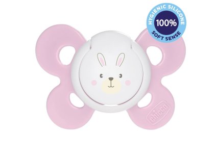 CHICCO Cumlík Physio Comfort silikónový 2-6m dievča - zajačik 1 ks