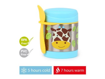 SKIP HOP Zoo Termoska na jedlo s lyžičko/vidličkou Žirafa 325 ml, 3r+