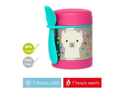 SKIP HOP Zoo Termoska na jedlo s lyžičko/vidličkou Lama 325 ml, 3r+