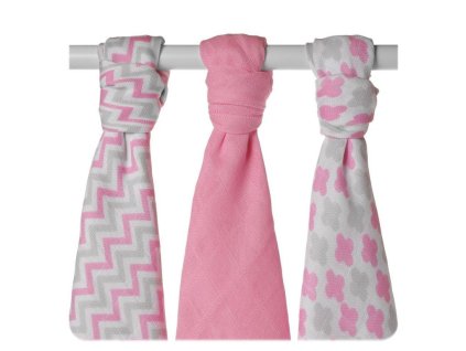 Bambusové plienky XKKO BMB 70x70 Scandinavian Baby Pink MIX 3ks 1