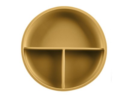 Silikónový delený tanier s prísavkou, Mustard Yellow