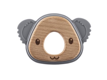Silikónové drevené hryzátko Koala, Dove Grey