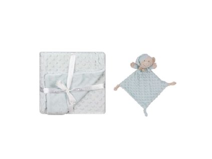 INTERBABY | Deka mäkká guličky + prítulka - zelená