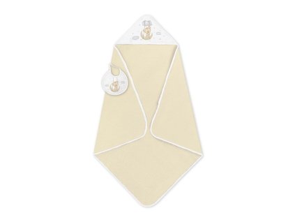 INTERBABY | OSUŠKA froté Medvedík na hojdačke + podbradník - krémová