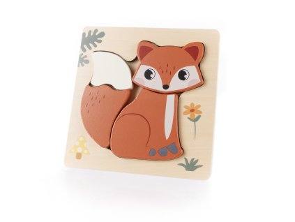 Dřevěné puzzle malé, Fox