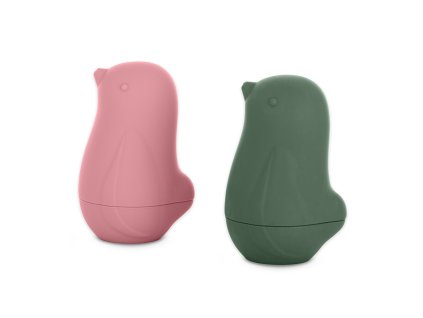 PETITE&MARS Hračky silikónové do vody Love birds Rose Green 6m+