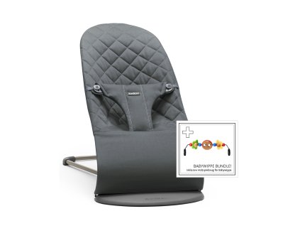 Lehátko Babybjorn Bouncer Bliss  Anthracite cotton + hračka  očička Googly Eyes