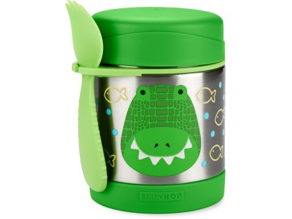 SKIP HOP Zoo Termoska na jedlo s lyžičko/vidličkou Krokodíl 325 ml, 3r+