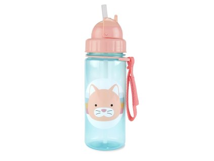 SKIP HOP Zoo Hrnček so slamkou PP bez PVC a BPA Mačka 12m+