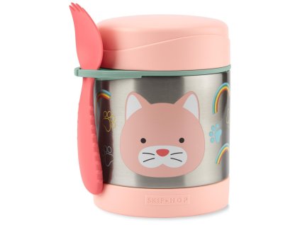 SKIP HOP Zoo Termoska na jedlo s lyžičko/vidličkou Mačka 325 ml, 3r+