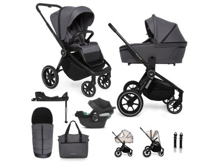 MUUVO SET Kočík 4v1 Quick 4.0 Iron graphite set + CYBEX Aton B2 i-Size + základňa