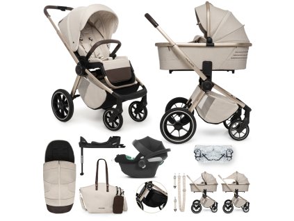 MUUVO SET Kočík 4v1 Quick Boho Brown set + CYBEX Aton B2 i-Size + základňa