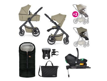 PETITE&MARS Kočík kombinovaný ICON 2v1 Mossy Green XXL RWS + Core Pro i-Size Black Grey + Báza