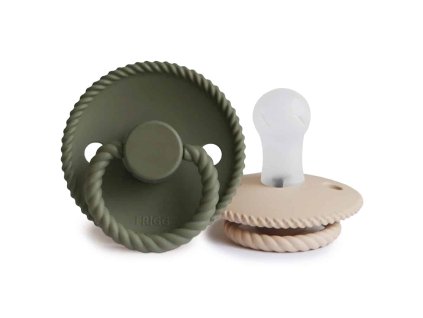 CUMLÍKY FRIGG ROPE CROISSANT/ OLIVE, 0-6M, SILIKÓN