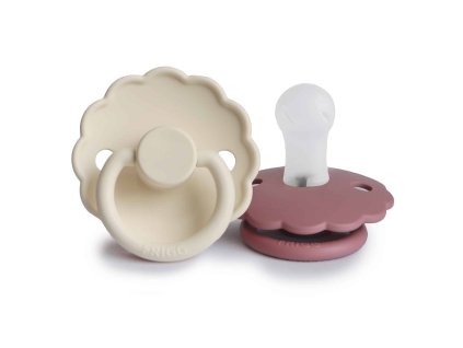 DVOJBALENIE CUMLÍKOV FRIGG DAISY CREAM/ DUSTY ROSE, 0-6M, SILIKÓN