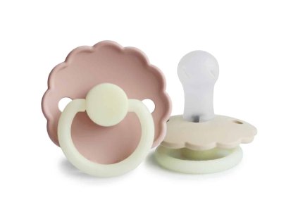 DVOJBALENIE CUMLÍKOV FRIGG DAISY NIGHT BLUSH/ CREAM, 0-6M, SILIKÓN