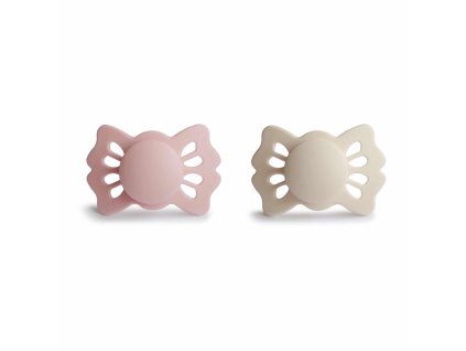 DVOJBALENIE SYMETRICKÝCH CUMLÍKOV FRIGG LUCKY CREAM/ BLUSH, 0-6M, SILIKÓN