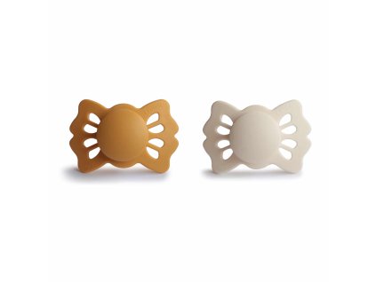 DVOJBALENIE SYMETRICKÝCH CUMLÍKOV FRIGG LUCKY HONEY GOLD/ CREAM, 0-6M, SILIKÓN